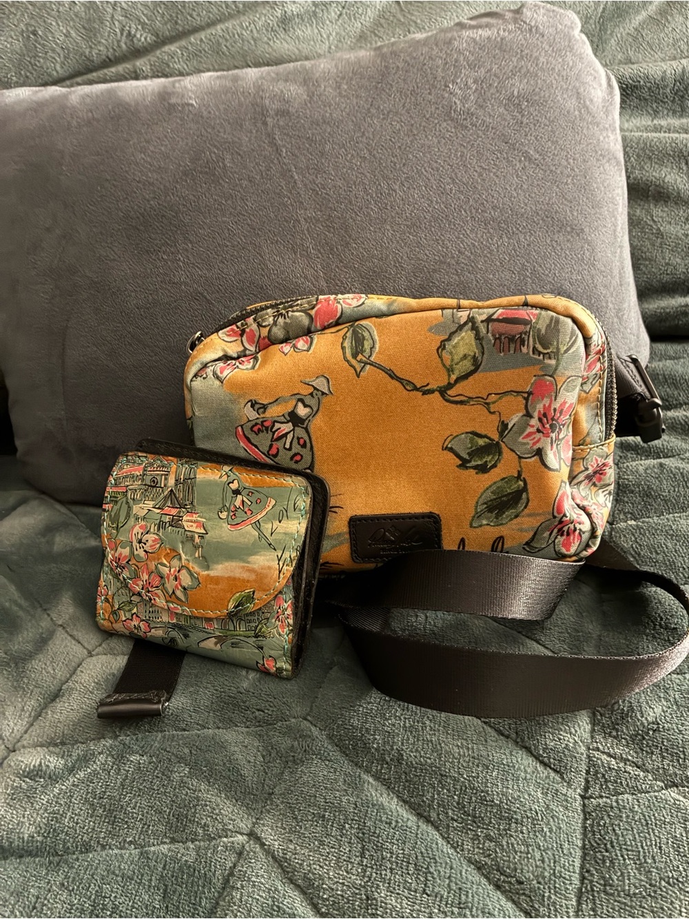 Patricia Nash belt bag in Beautiful Girl print with matching wallet